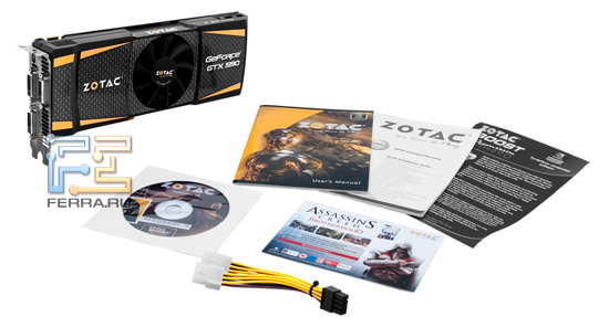 Комплектация Zotac GeForce GTX 590