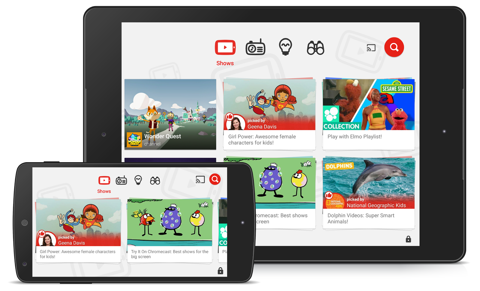 YouTube Kids научился передавать контент на Chromecast и Apple TV