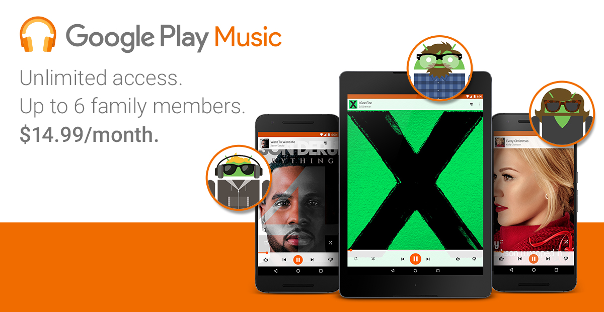 В Google Play Music заработала семейная подписка