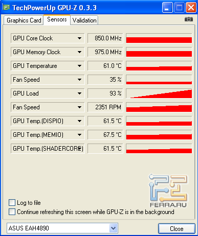 Температурный режим ASUS EAH4890/HTDI/1GD5/A