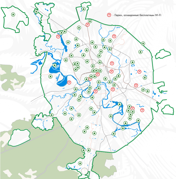 Карта москвы с парками