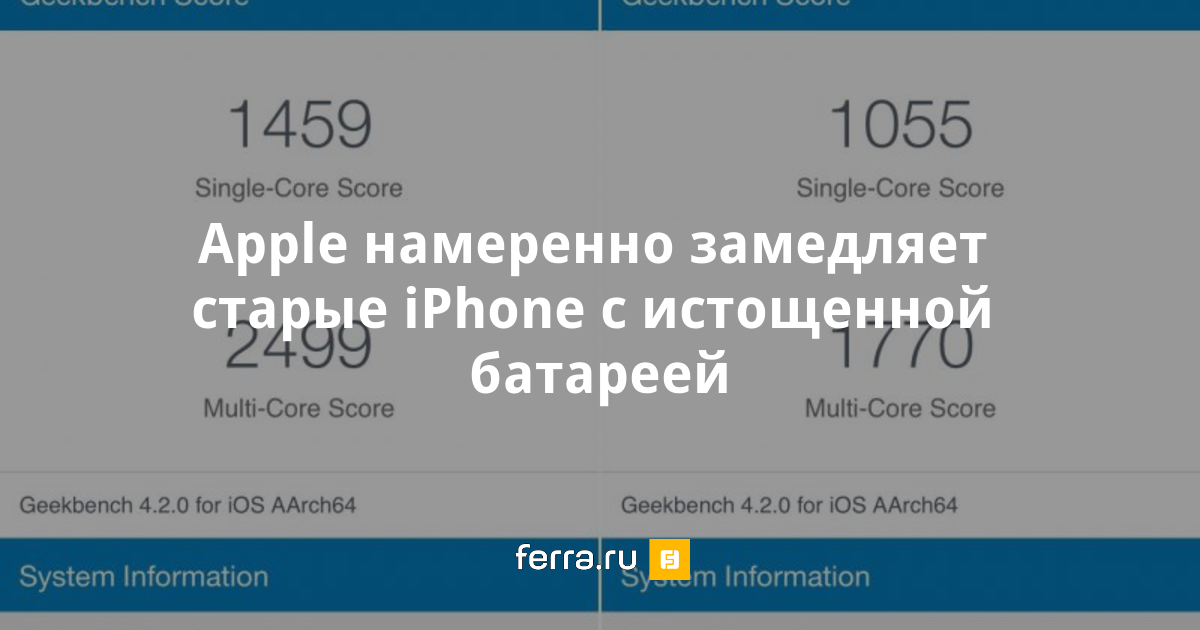 Замедляет ли apple старые устройства