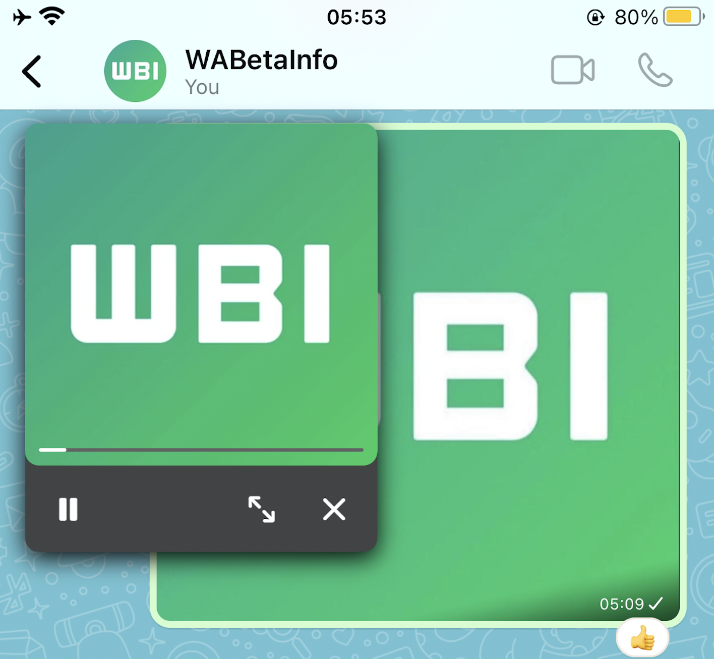 По следам Telegram: в WhatsApp появится картинка в картинке при просмотре  видео