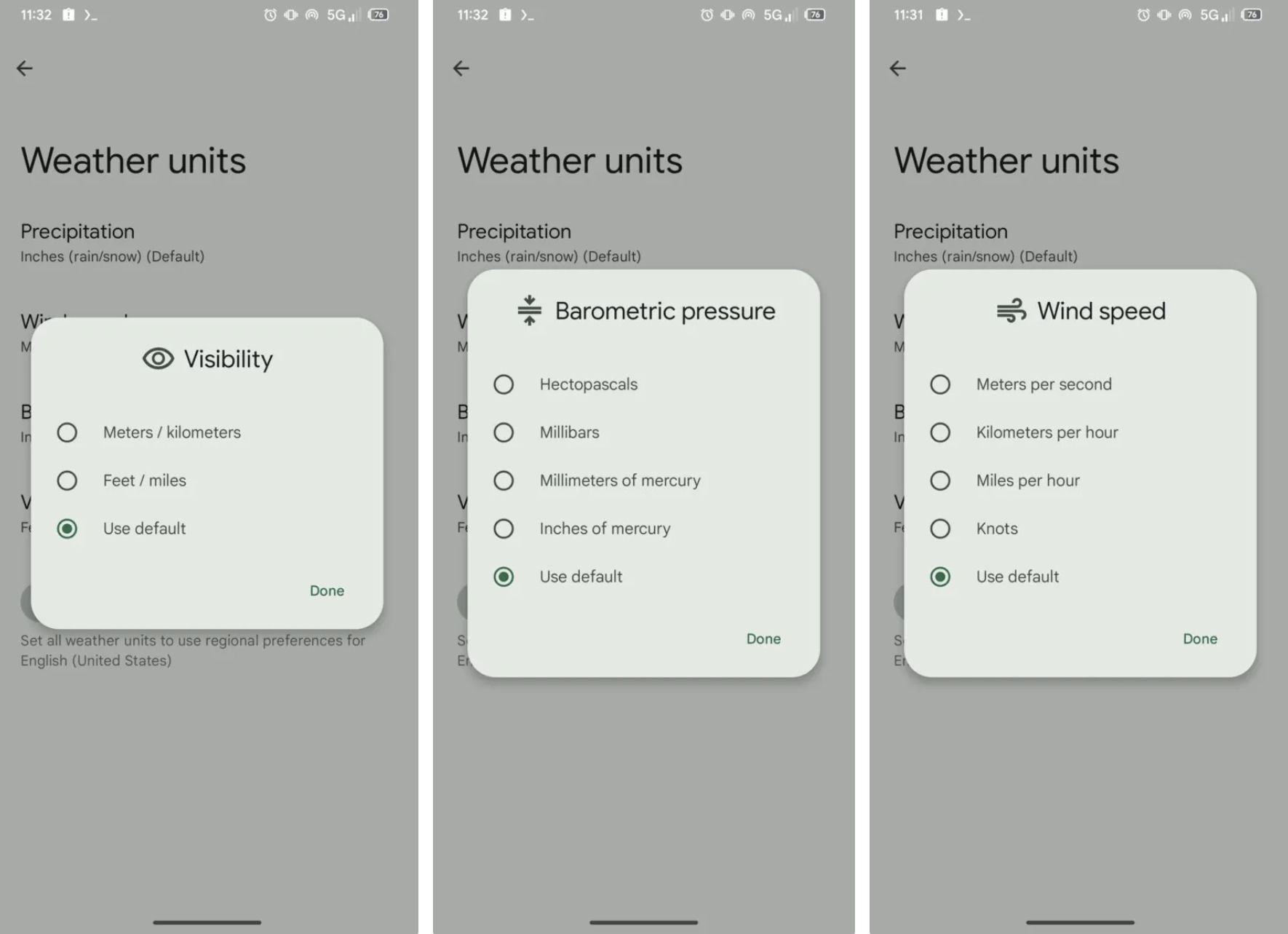 Google упростила переключение единиц измерения в погодном приложении Pixel Weather