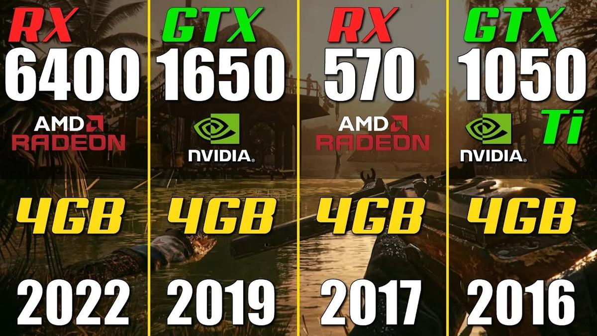 Четыре бюджетных видеокарты сравнили в играх: GTX 1050 Ti, GTX 1650, RX 570  и RX 6400 — Ferra.ru