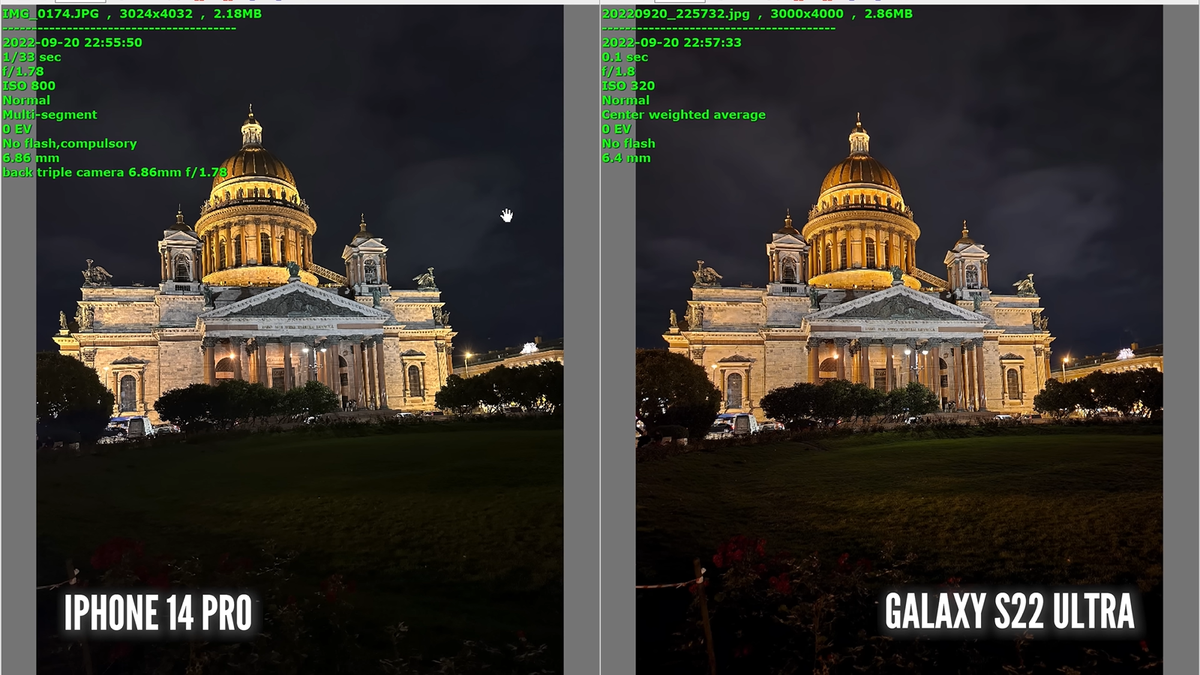 iPhone 14 Pro и Samsung S22 Ultra сравнили по качеству камер в фото и видео  — Ferra.ru