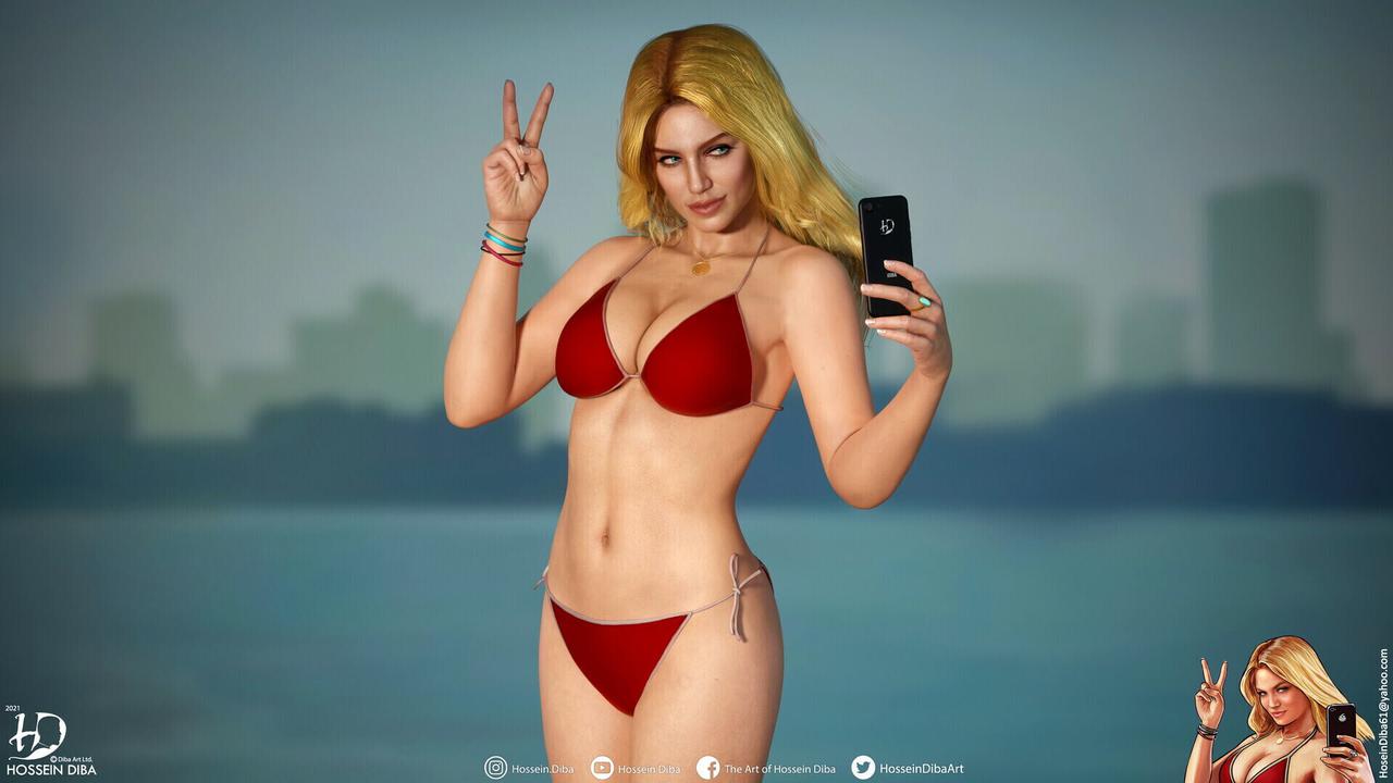 Опубликовано фото реалистичной версии девушки с обложки GTA V — Ferra.ru