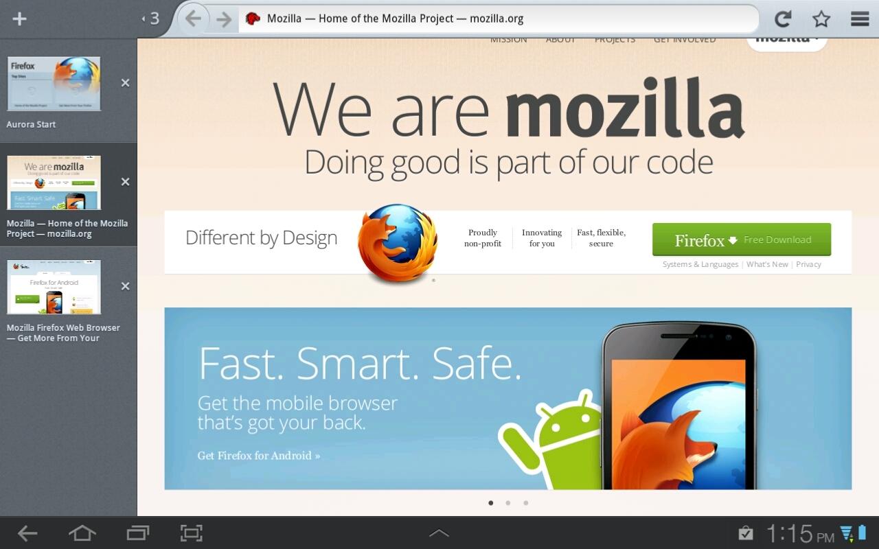 Firefox 15 Beta для Android с новым интерфейсом для планшетов — Ferra.ru